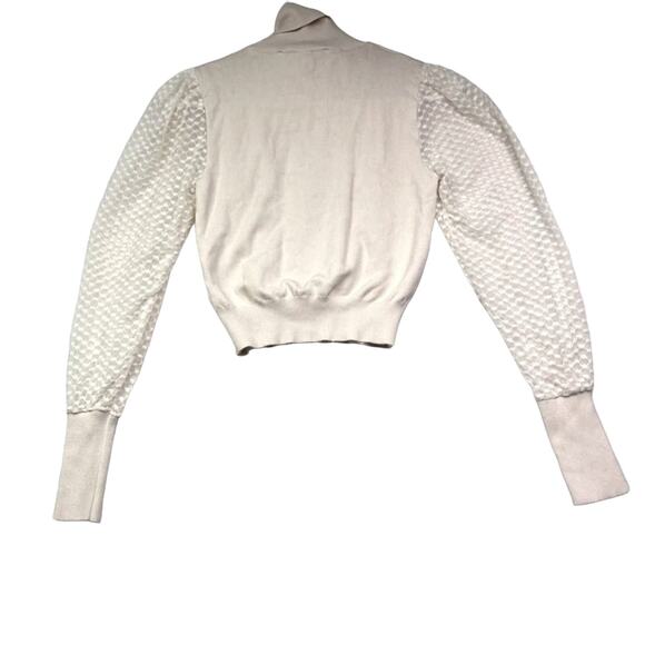 Zara Sweater Womens Small IVory Long Sleeve Turtleneck Knit - Picture 2 of 9